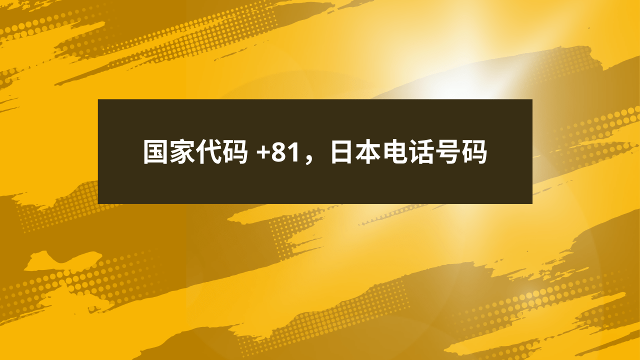 国家代码 +81，日本电话号码